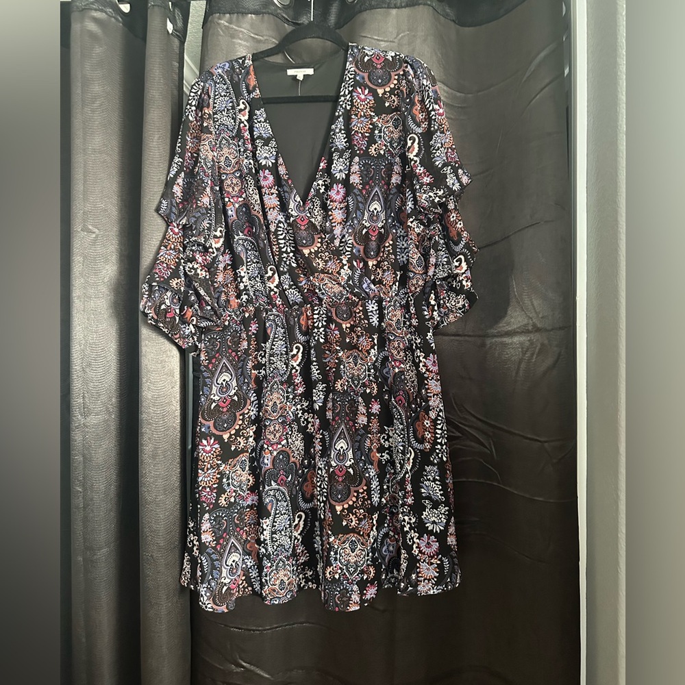 Maurices Brown Black Wrap Dress V-Neck